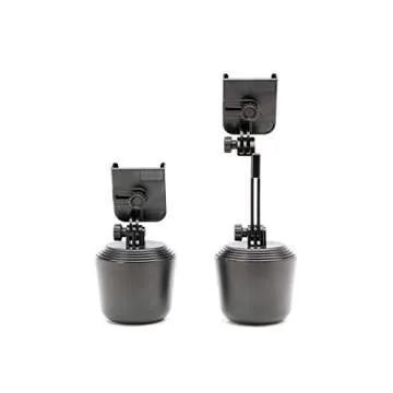 WeatherTech CupFone with Extension – Adjustable, Universal Cup Holder Cell Phone Mount Car & Truck Accessory – Best Design for iPhone & Smartphone Charging – Black Plastic Knobs