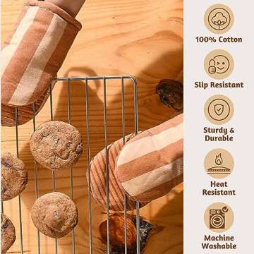 Folkulture Mini Oven Mitts with Non-Slip Grip - Set of 2 Orange, Heat Resistant, Ideal Kitchen Gifts