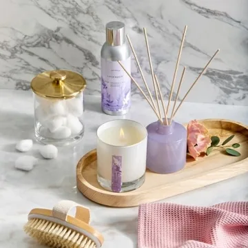 Thymes Lavender Candle for Soothing Home Fragrance