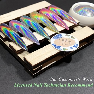 iMethod Chrome Nail Powder - Holographic Rainbow Effect