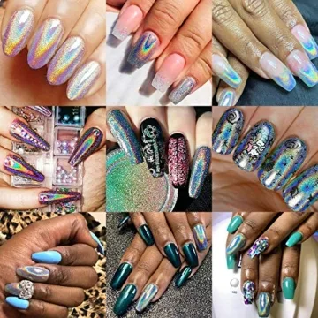 iMethod Chrome Nail Powder - Holographic Rainbow Effect