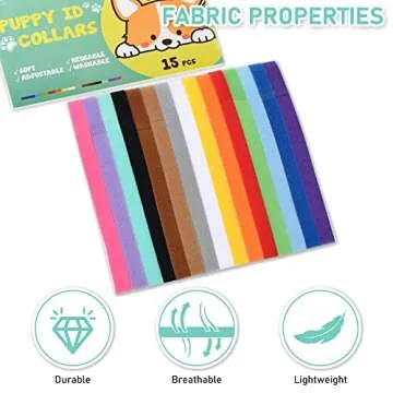 GAMUDA Soft Nylon Puppy Collars with Record-Keeping Charts