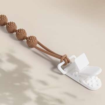 Eascrozn Baby Pacifier Clip, 6 Pack Silicone Pacifier Holder with One Piece Design for Baby Boy and ...