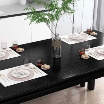 AWQM Dining Room Table Set, Kitchen Set with 2 Benches, Ideal for Home, and Room, Breakfast of 43.3x23.6x28.5 inches, Benches 38.5x11.8x17.5 Black