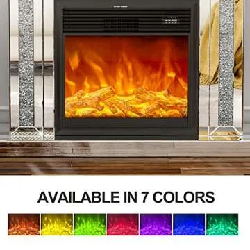 IKIFLY Mirrored Electric Fireplace Stand with Remote Control