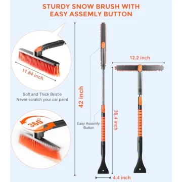 DooGooCoo Ice Scraper & Extendable Snow Brush