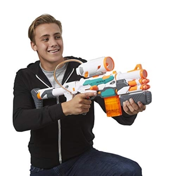 Nerf Modulus Tri-Strike Blaster with Mega Barrel and Rocket