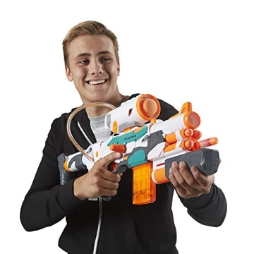 Nerf Modulus Tri-Strike Blaster with Mega Barrel and Rocket