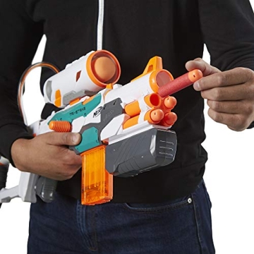 Nerf Modulus Tri-Strike Blaster with Mega Barrel and Rocket