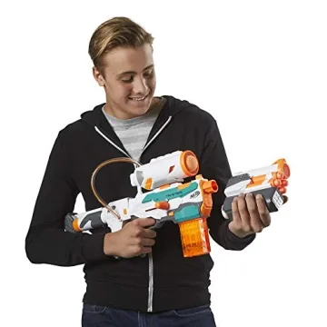Nerf Modulus Tri-Strike Blaster with Mega Barrel and Rocket