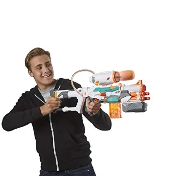 Nerf Modulus Tri-Strike Blaster with Mega Barrel and Rocket