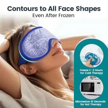 NEWGO Cooling Eye Mask for Puffy Eyes, Cold Eye Mask Eye Ice Pack for After Eyes Surgery, Tension Stress Relief, Itchy Eyes, Headaches, Dark Circles - Navy Blue