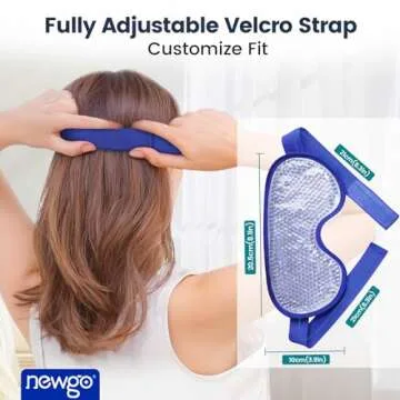 NEWGO Cooling Eye Mask for Puffy Eyes, Cold Eye Mask Eye Ice Pack for After Eyes Surgery, Tension Stress Relief, Itchy Eyes, Headaches, Dark Circles - Navy Blue