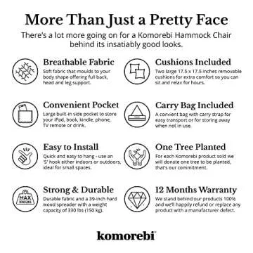 Comfortable Komorebi Hammock Chair for Indoor & Outdoor