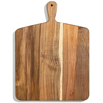 Acacia Wood Cutting Board and Chopping Board with Handle for Meat, Cheese Board, Vegetables, Bread, ...