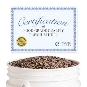 Durable Food Grade 5 Gallon Bucket - Made in USA