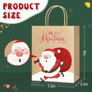 DeckTheHalls Christmas Gift Bags 24 Pack Stylish Prints