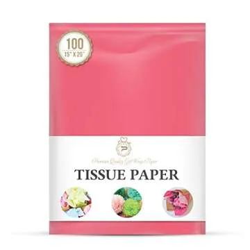 Azalea Pink Gift Wrapping Tissue Paper for Gift Packaging, Floral, Birthday, Christmas, Halloween, D...