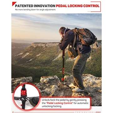 IFOOTAGE Cobra 3 Carbon Fiber Monopod with Pedal, 71" Professional Monopod for Cameras, Portable Tra...