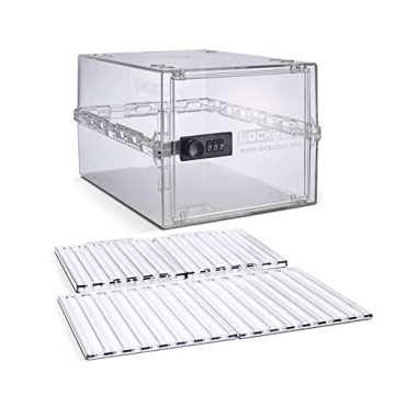 Lockabox One™ Crystal & Shelf Pack Bundle | Lockable Box for Food, Medicines, Tech and Home Safety...
