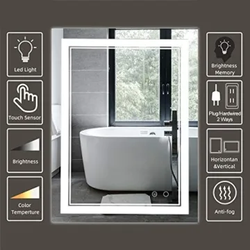 Stylish LED Bathroom Mirror with Anti-Fog & Dimmable Features