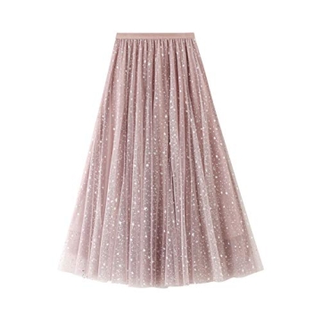 Elegant Women’s Tutu Tulle Midi Skirt with Floral Design
