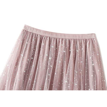 Elegant Tulle Midi Skirt with Floral Print for Women