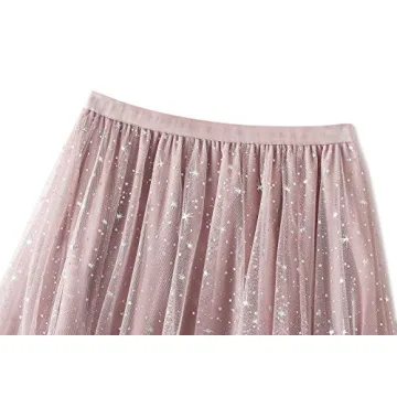 Elegant Tulle Midi Skirt with Floral Print for Women