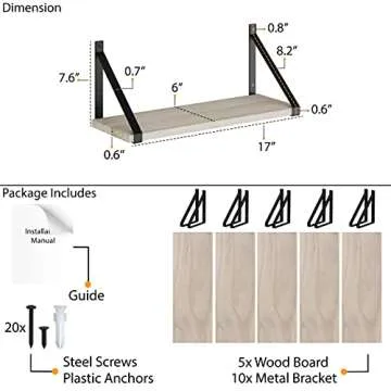 Wallniture Bora Floating Shelves - Rustic Home Storage Solution