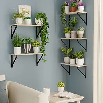 Wallniture Bora Floating Shelves - Rustic Home Storage Solution