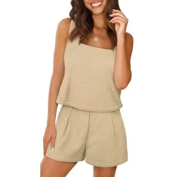 Chic XIEERDUO Summer Two-Piece Outfit for Women - Comfortable Shorts and Stylish Crop Top Set in Kha...