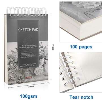 Drawing Pencils Sketch Art Set-40PCS Drawing and Sketch Set Includes 18 Sketching Graphite Pencils,Graphite and Charcoal Pencils,100Pages Sketch Pad and Accessories