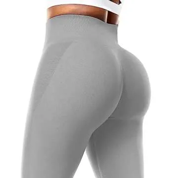 VOYJOY High Waist Scrunch Leggings for Women - Light Grey