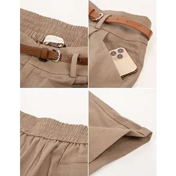 Stylish High Waisted Khaki Shorts for Summer Comfort