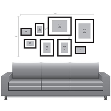 DesignOvation Gallery Wood Photo Frame Set for Display