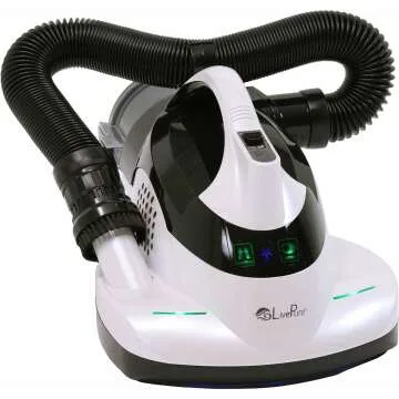 LivePure Ultramite Handheld Vacuum & Sanitizer - UVC Light and Dual Motor Brush