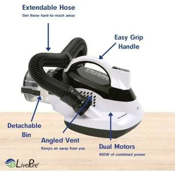 LivePure Ultramite Handheld Vacuum with UVC Light
