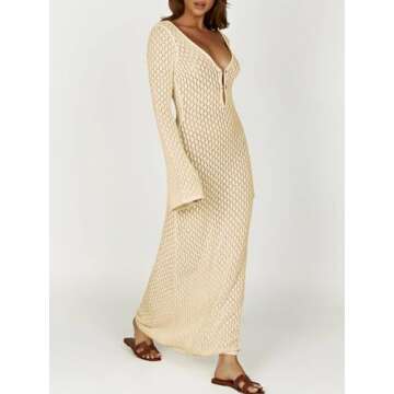 Chic Saodimallsu Crochet Maxi Dress for Beach Style