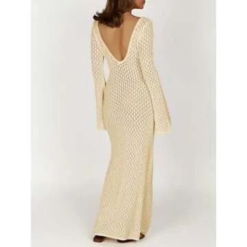 Chic Saodimallsu Crochet Maxi Dress for Beach Style