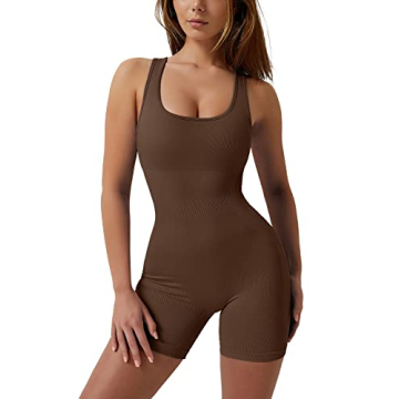 QINSEN Women's Open Back Jumpsuit for Gym and Casual Style