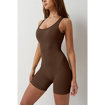 QINSEN Women's Open Back Jumpsuit for Gym and Casual Style