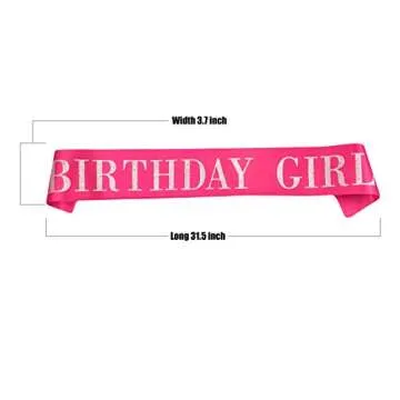 Elegant Birthday Girl Sash with Glitter for Celebrations