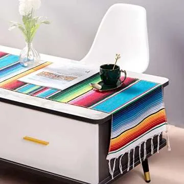 Vibrant Mexican Table Runner 4Pack for Fiesta Decorations