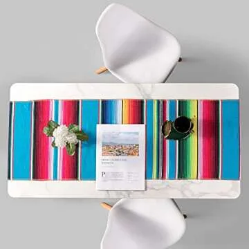Mexican Table Runner 4Pack for Fiesta Party Decorations