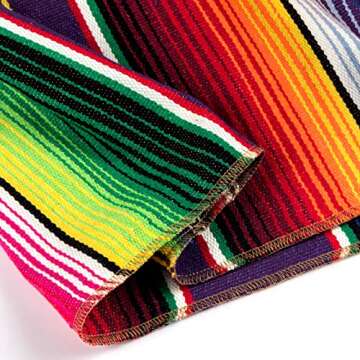 Mexican Table Runner 4Pack 14 x 84 Inches Fiesta Mexican Theme Party Decoration for Cinco de Mayo Fiesta Party Serape Zarape Table Runner