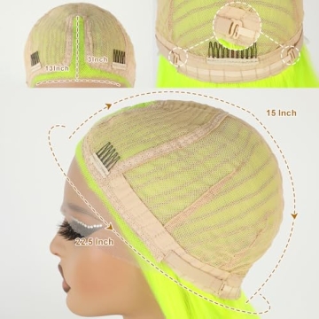 Maycaur Green Lace Front Wig 24 Inch Lime Green Style