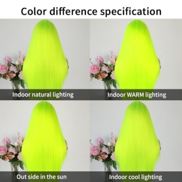 Maycaur Green Lace Front Wig 24 Inch Lime Green Style