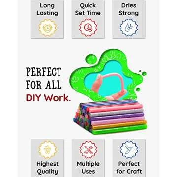 200 Pack Color Hot Glue Sticks. Variety Colored Glue Gun Stick. Hot Melt Adhesive Mini Glues Sticks for DIY Art Craft Repair Bonding Bulk Gold Black Yellow Pink Red Purple