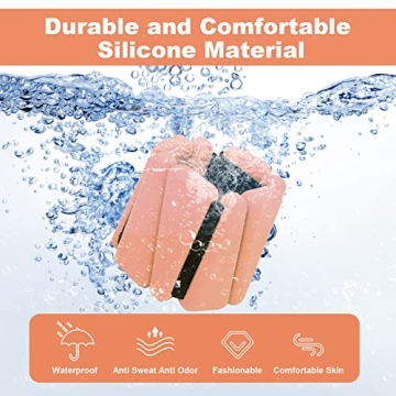 Wrist Weights Set of 2, Adjustable Silicone Workout Weights for Women and Men, Wearable Ankle/Wrist Weights Suitable for Yoga, Dance, Pilates, Pool Exercises and Jogging, 2lb