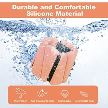 Wrist Weights Set of 2, Adjustable Silicone Workout Weights for Women and Men, Wearable Ankle/Wrist Weights Suitable for Yoga, Dance, Pilates, Pool Exercises and Jogging, 2lb